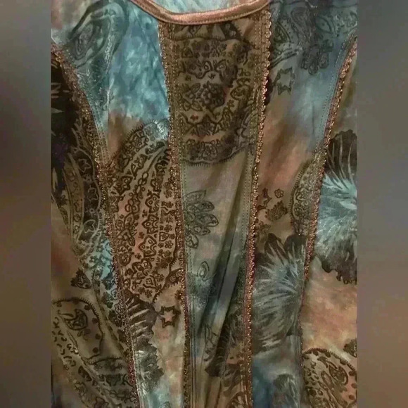 Fairy Y2K Sami + Jo top small. Velvet floral burnout Whimsigoth corset style - Picture 6 of 7